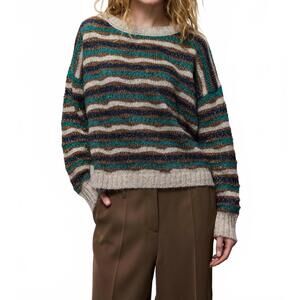 NEW SUMMUM alpaca crewneck sweater in multi